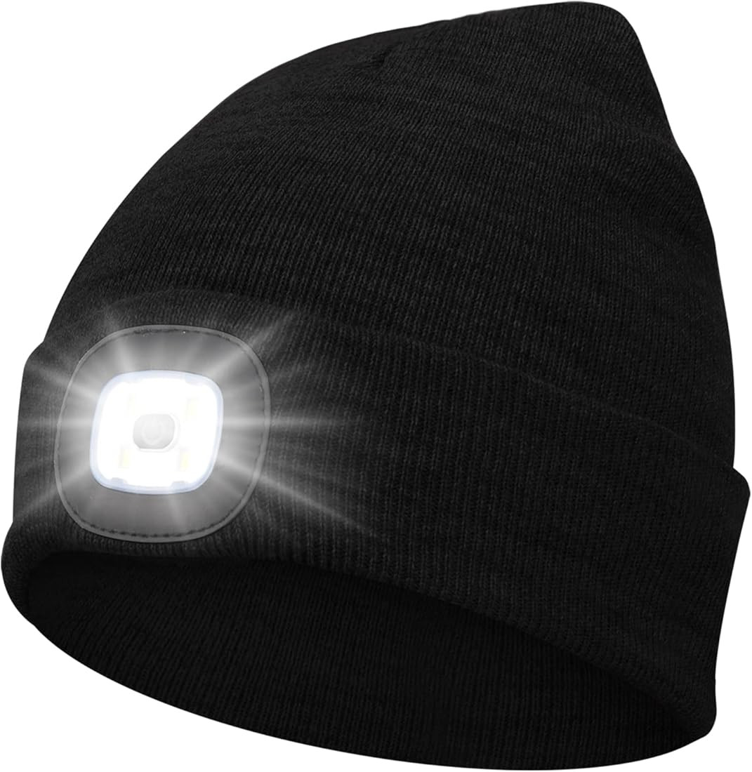Beanie Hat with Light Headlight Hats LED USB Rechargeable Torch Cap Headlamp | Amazon (CA)