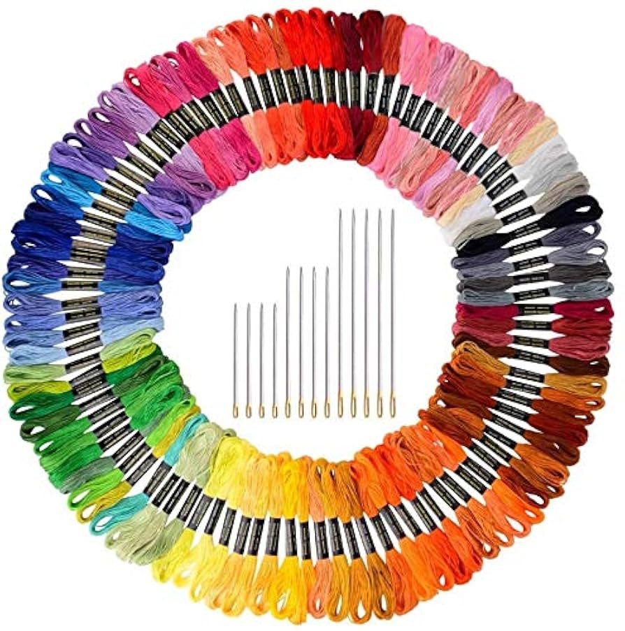 Paxcoo 124 Skeins Embroidery Floss Cross Stitch Thread with Needles | Amazon (US)