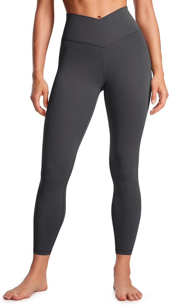 CRZ YOGA Womens Butterluxe Cross Waist Workout Leggings 25" / 28" - V Crossover High Waisted Gym ... | Amazon (US)