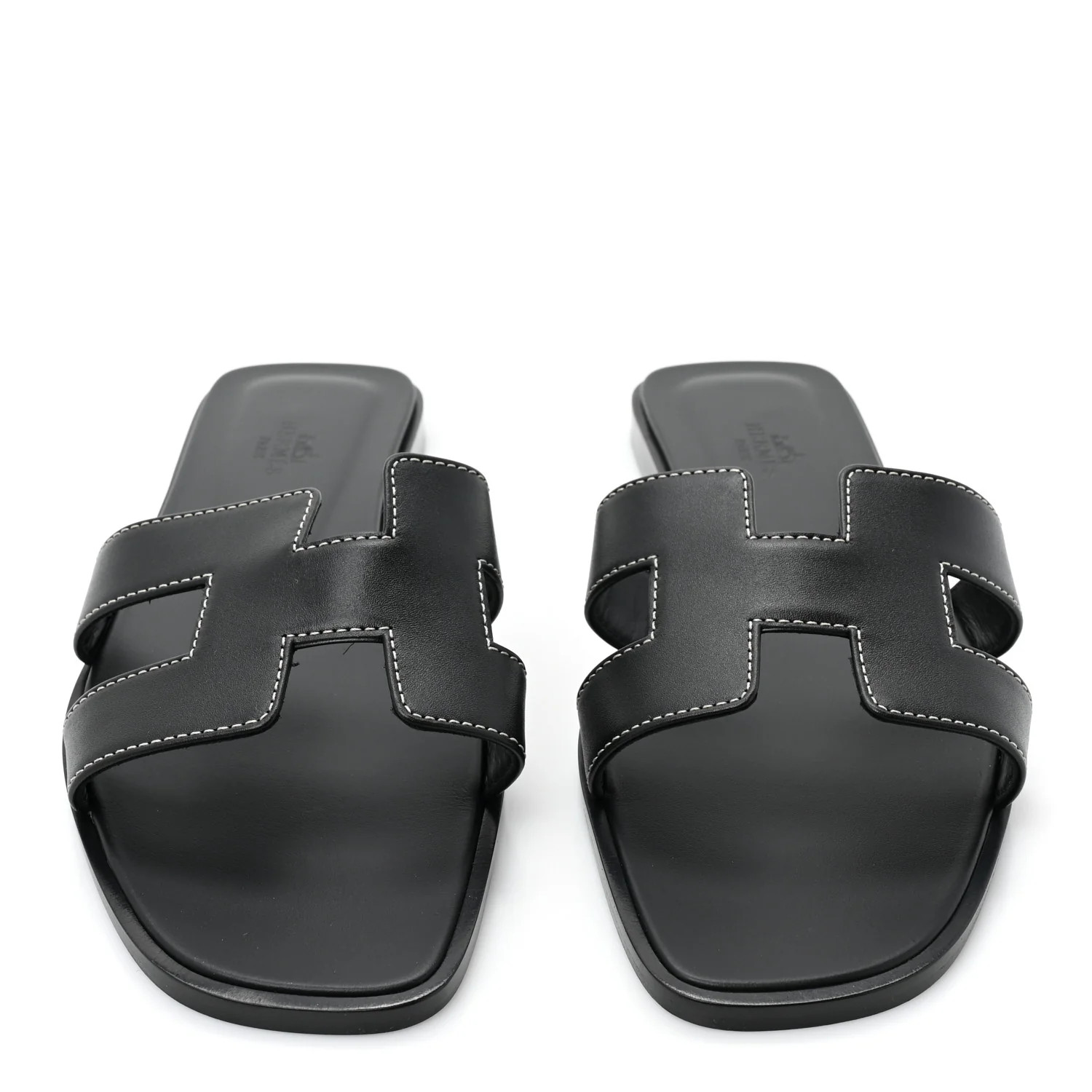 Box Calfskin Oran Sandals 38.5 Black | FASHIONPHILE (US)
