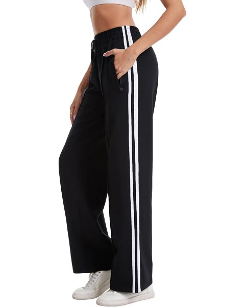Tapata Women's 26/28/30/32/34/36 Inseam Track Pants Loose Straight Leg Jogging Sweatpants Warm-Up... | Amazon (US)