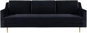 TOV Furniture The Milan Collection Modern Velvet Upholstered Living Room Sofa, Black | Amazon (US)