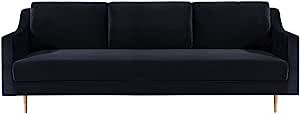 TOV Furniture The Milan Collection Modern Velvet Upholstered Living Room Sofa, Black | Amazon (US)
