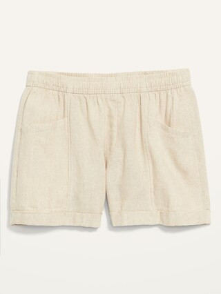 High-Waisted Linen-Blend Shorts for Women -- 3.5-inch inseam | Old Navy (US)