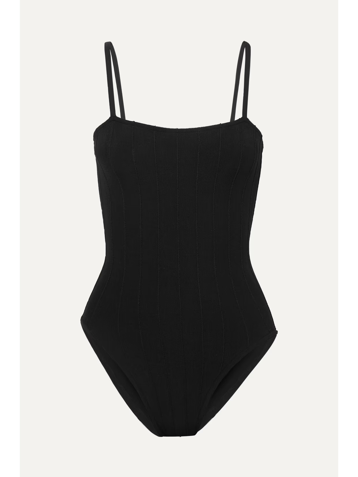 Hunza G - Maria Seersucker Swimsuit - Black | NET-A-PORTER (UK & EU)