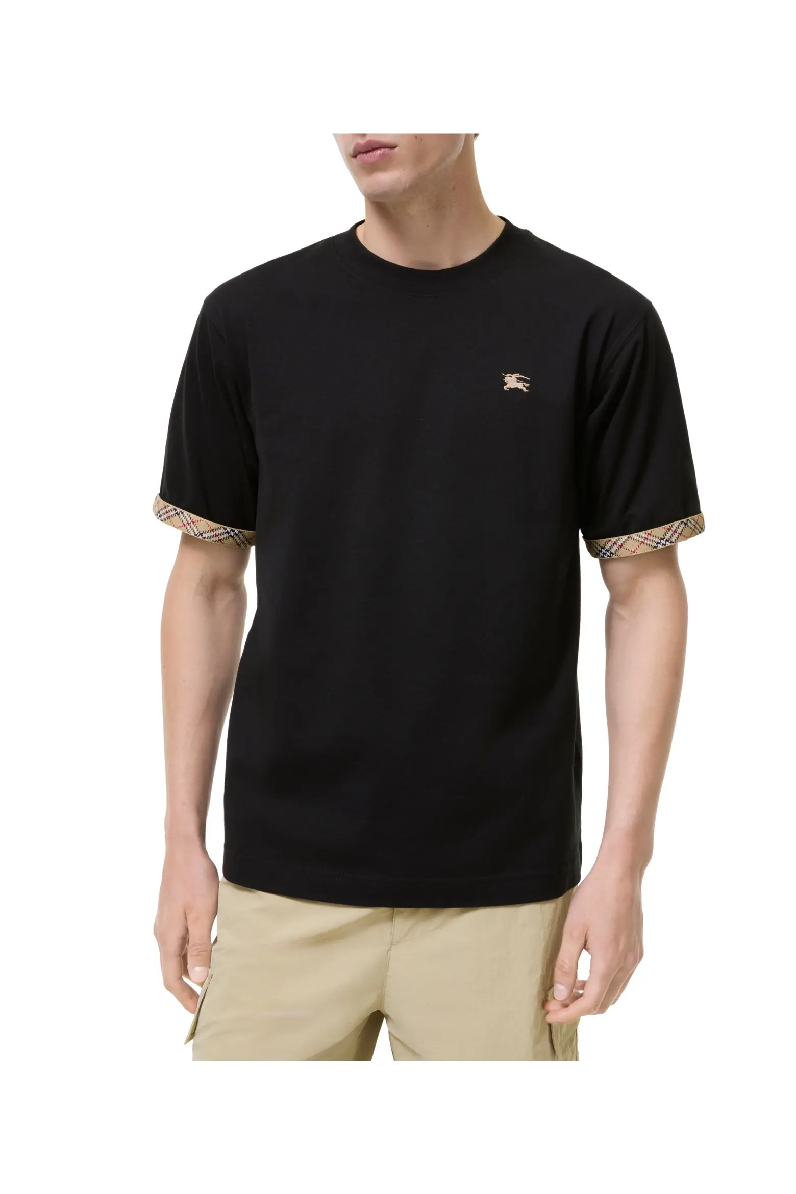 Check Trim Cotton T-shirt (Men) | Nordstrom | Nordstrom