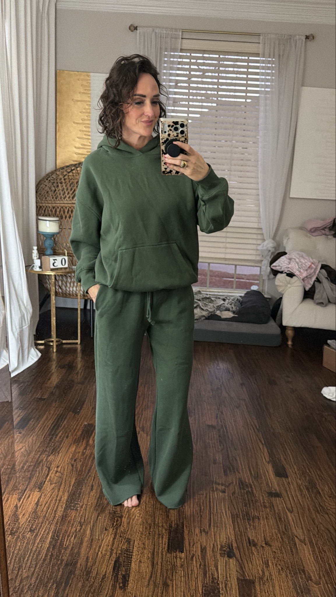 Loungy style. Love a comfy cozy fit 
Runs a little oversized so stick to true size for roomy fit or size down for more fitted. 
M top
S bottoms 

#LTKFindsUnder50 #LTKPetite #LTKOver40