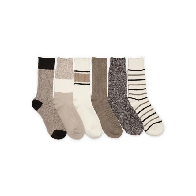 Muk Luks Women's Crew Boot Socks, 6-Pack, Fits Shoe Sizes:  6-10 | Walmart (US)