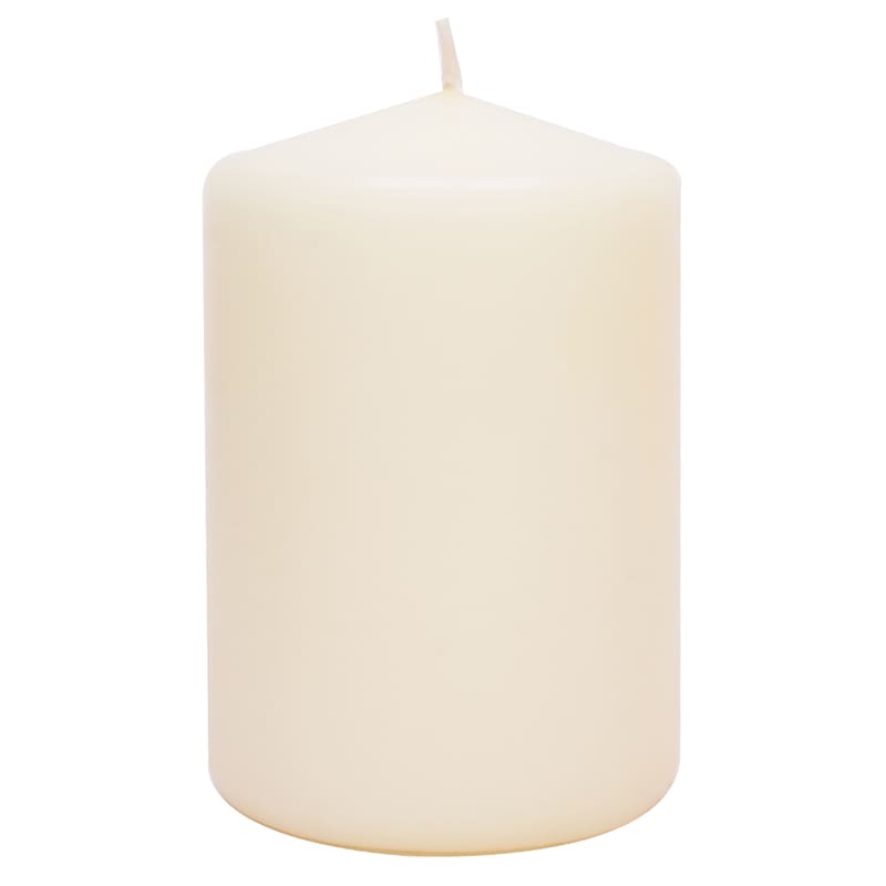 Ivory Overdip Unscented Pillar Candle, 4" | At Home