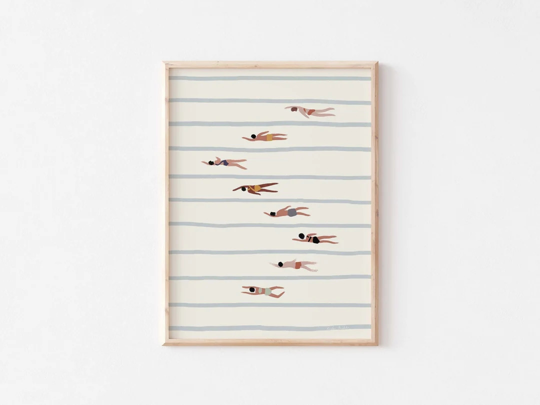 Swimming Pool Print, Swimmers Artwork, Minimalist Prints, Minimalist Poster, Kids Bathroom Art - ... | Etsy (US)