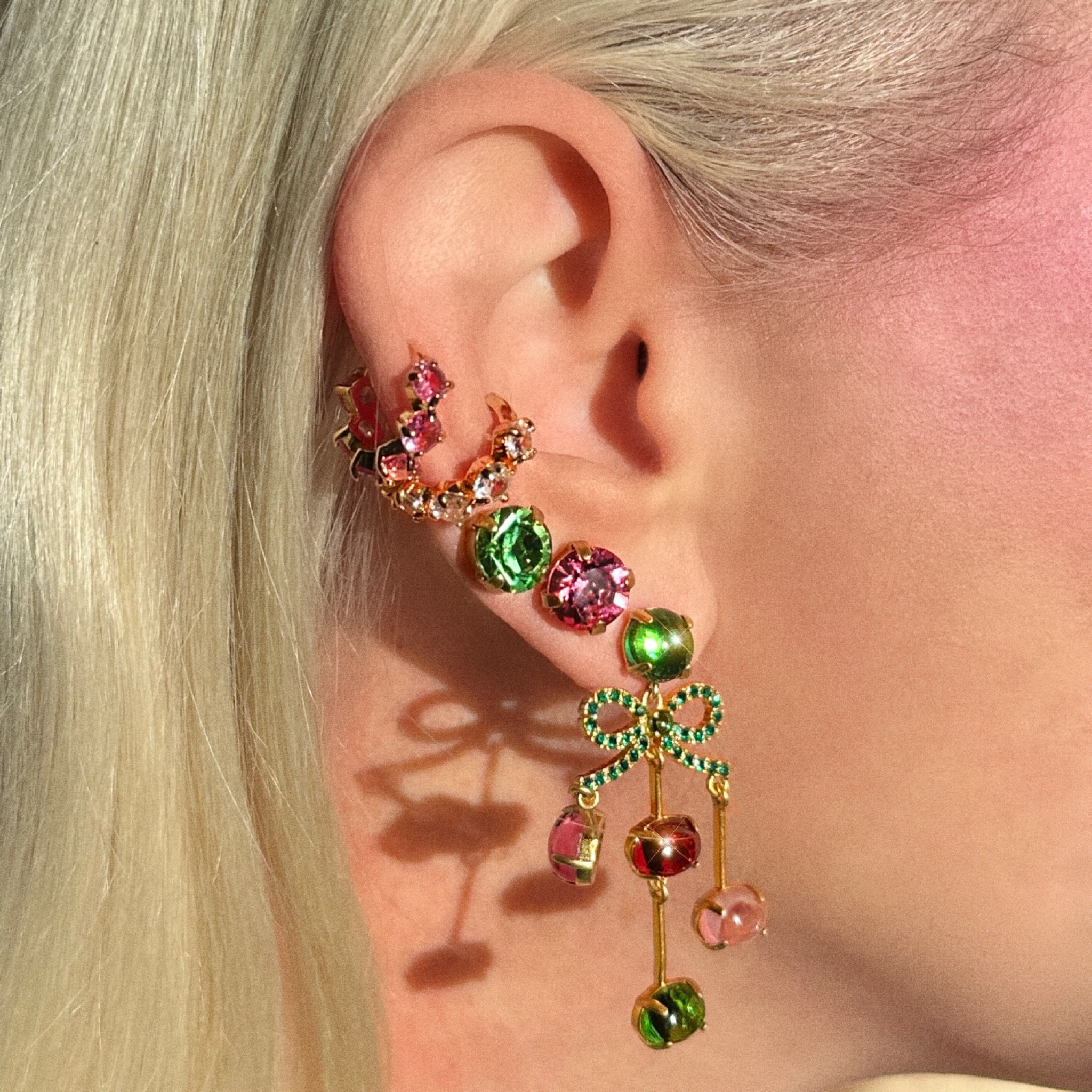 This has to be my favorite holiday ear stack. I will be wearing this Christmas Eve. I’m obsessed! #earrings #earringstack #lorenhope 

#LTKGiftGuide #LTKHoliday #LTKCyberWeek