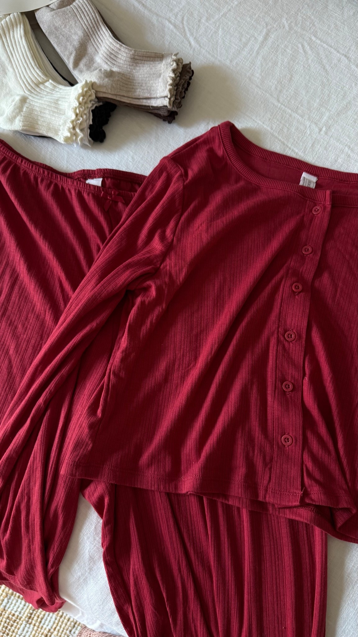 comfy pajamas and ruffle socks! I also have these pajamas in white, so comfy and stretchy! I sized up in this set for a little more room this time with the bump otherwise tts! 

Pregnancy, postpartum 

#LTKBump #LTKHoliday