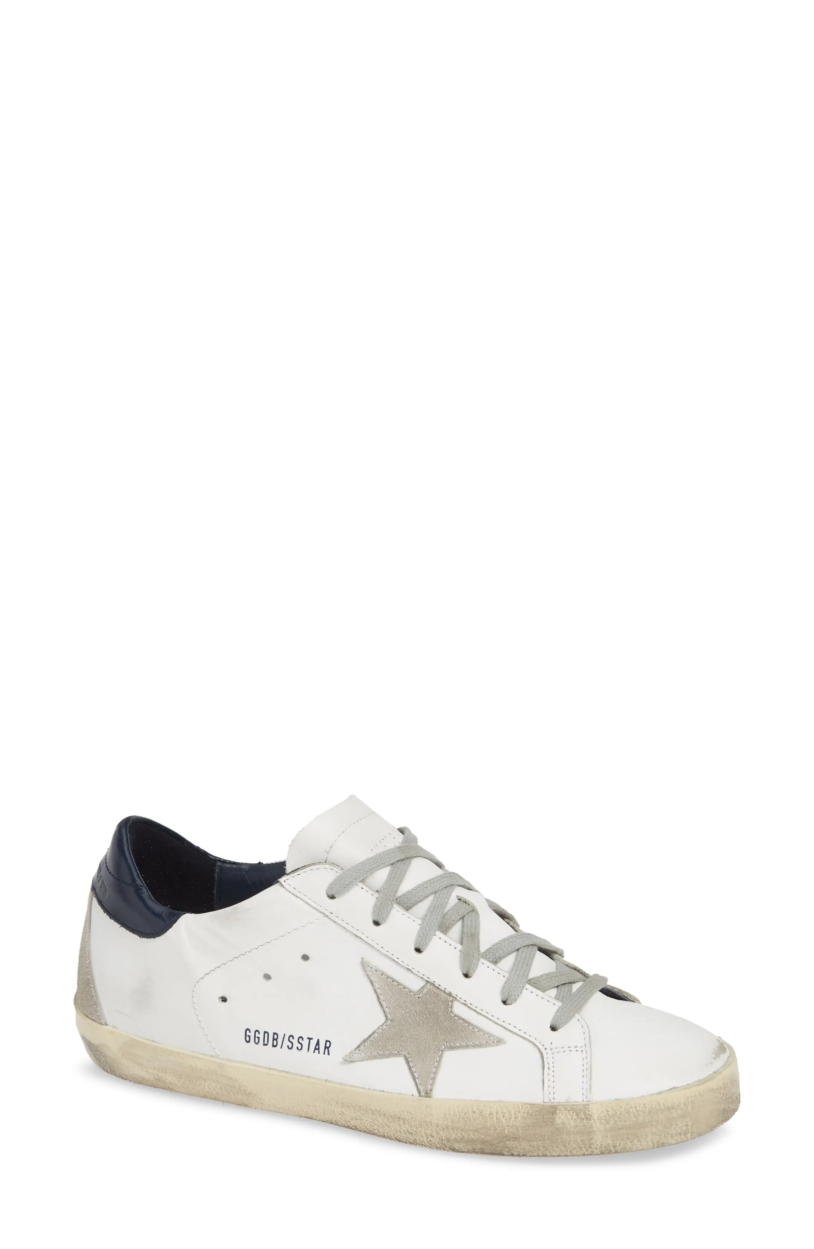 Golden Goose Super-Star Low Top Sneaker in White/Ice/Night Blue at Nordstrom, Size 11Us | Nordstrom