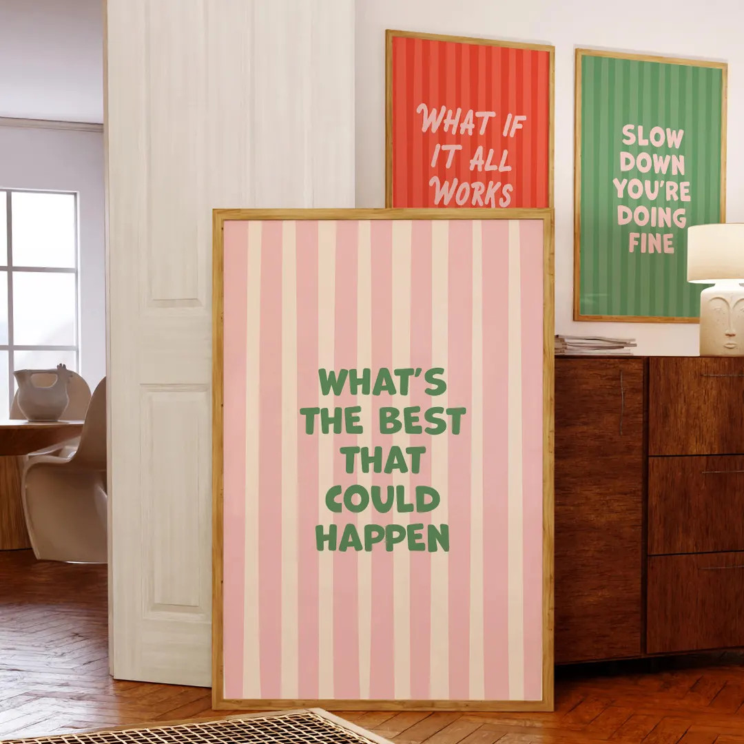 Dopamine Decor What's the Best That Could Happen Motivational Quote Wall Art for Dorm or Y2K Room... | Etsy (US)