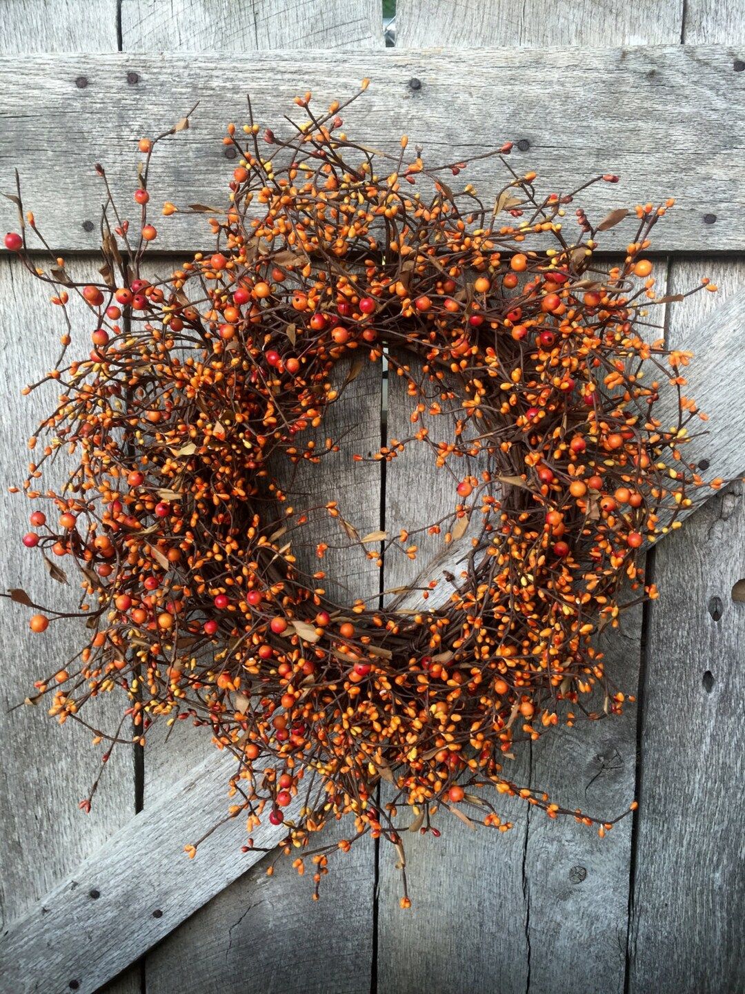 Orange Pip Berry Wreath Fall Wreath Autumn Wreath Halloween - Etsy | Etsy (US)