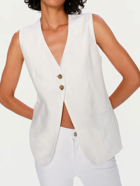 Zia Vest | White Linen | DL 1961 Women
