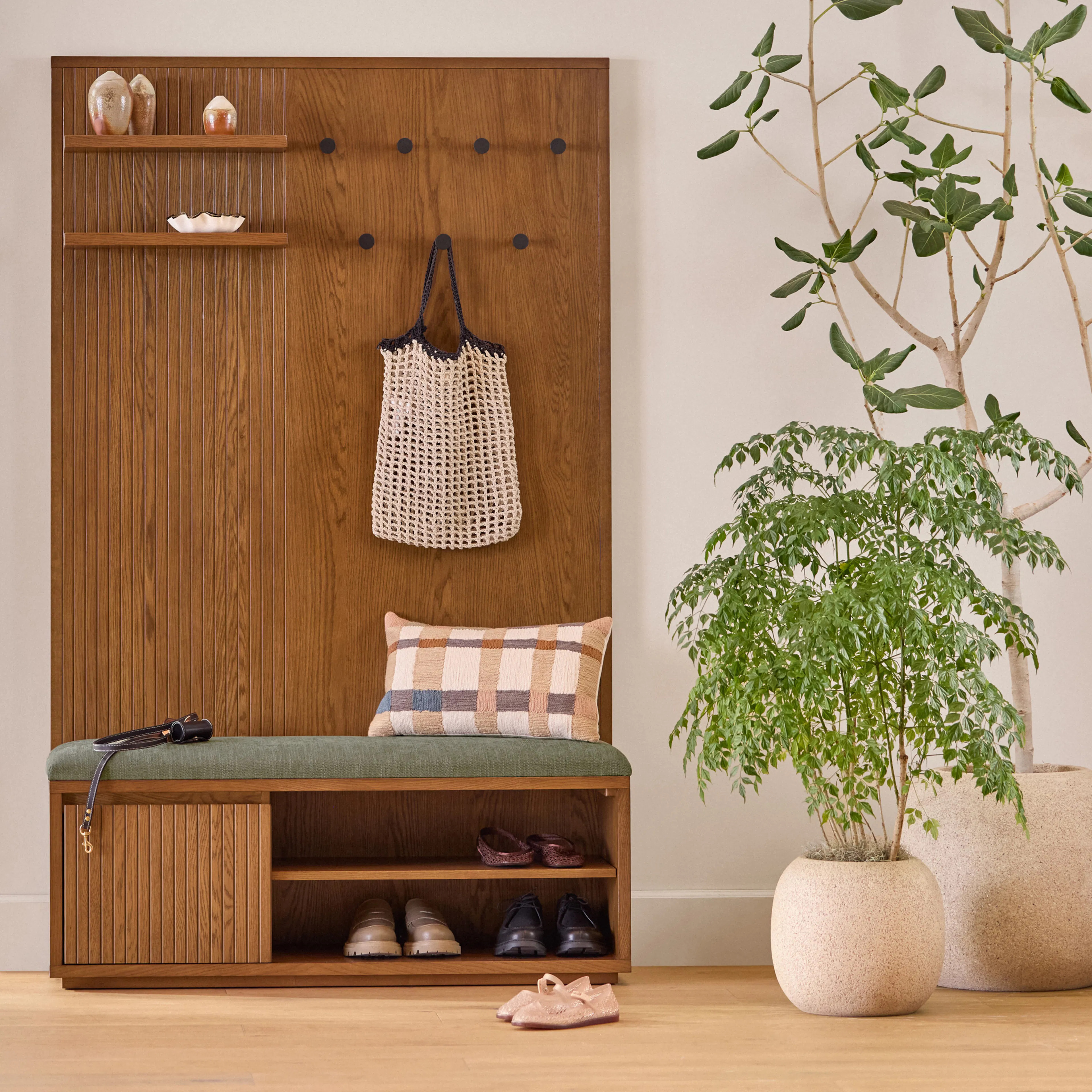 Kouva 47" Bench - Smoked Oak and Algonquin Green | Article