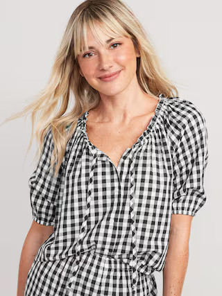 Matching Puff-Sleeve Pajama Swing Top for Women | Old Navy (US)
