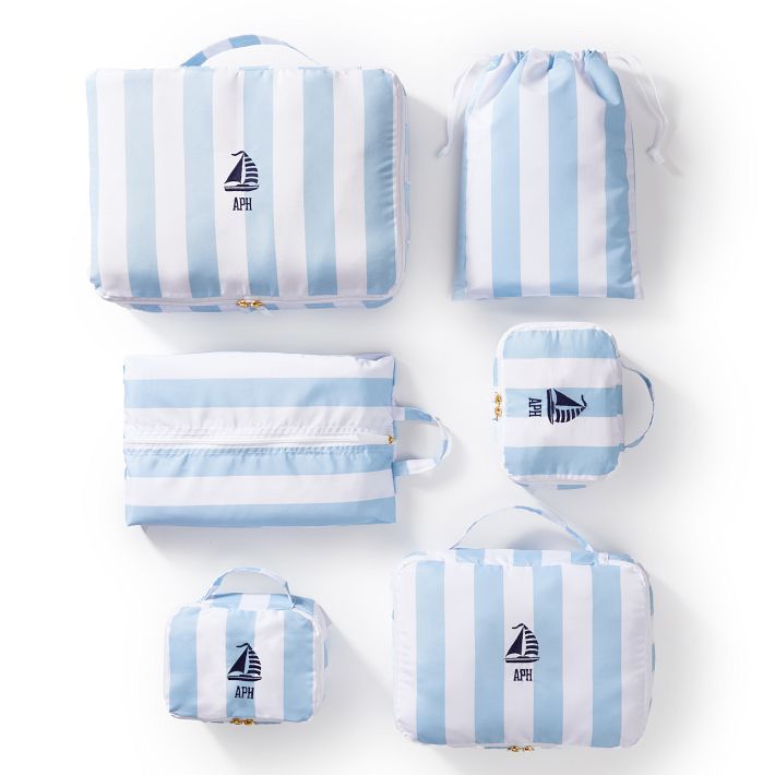 Cabana Stripe 6 Piece Packing Cube Set | Mark and Graham