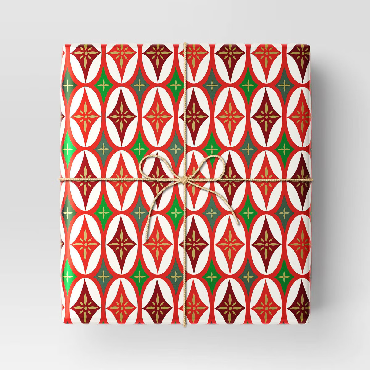 30" 90 sq ft Christmas Roll Wrap Geo Star Print - Wondershop™ | Target