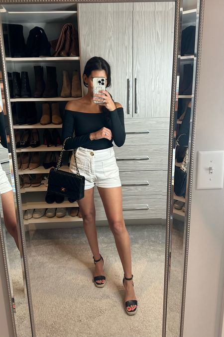 Summer date night outfit 

Nuuds bodysuit 

Anthropologie white shorts (I sized up to a 26) 

#LTKStyleTip #LTKShoeCrush