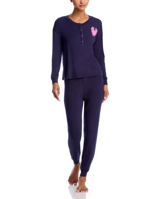 AQUA AQUA Henley Heart Patch Pajama Set - Exclusive  | Bloomingdale's AQUA AQUA x Kerri Rosenthal... | Bloomingdale's (US)