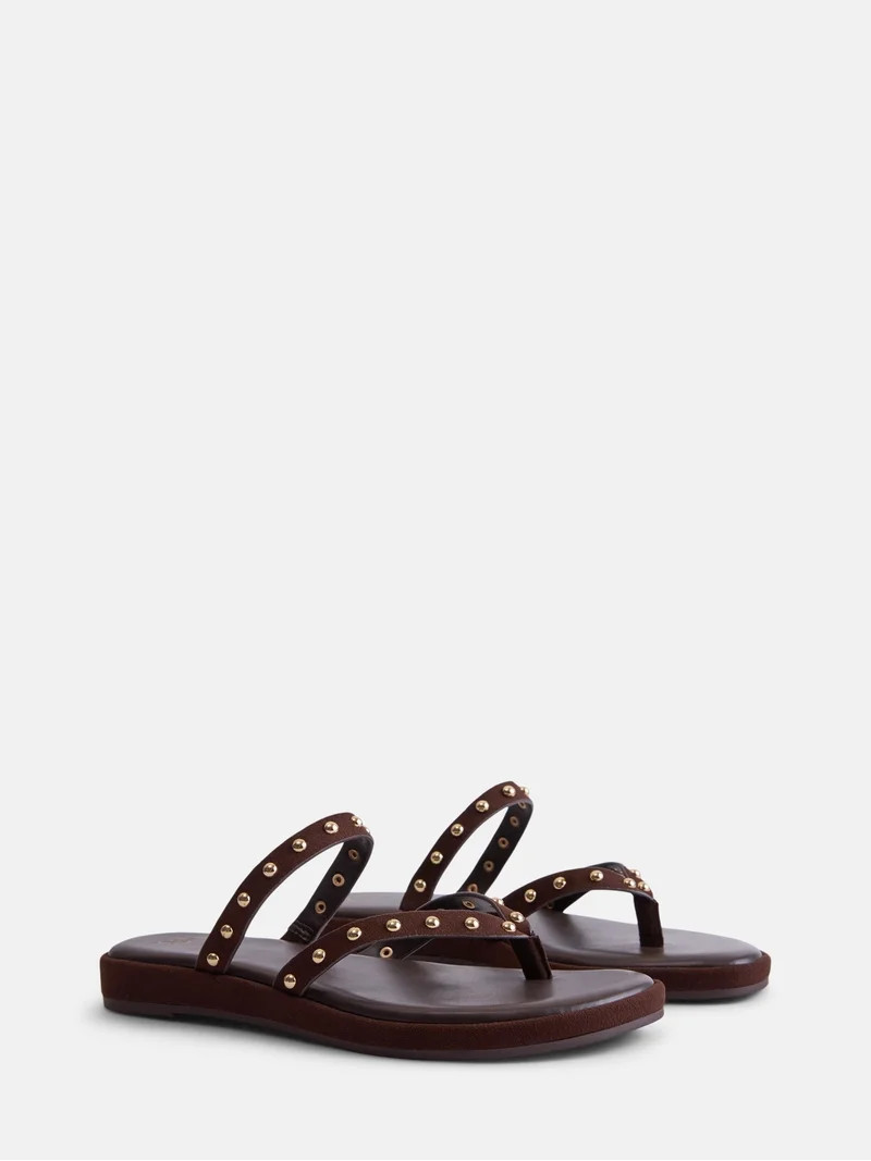 Time and Tru Women's Studded Flip Flop Sandals | Walmart (US)