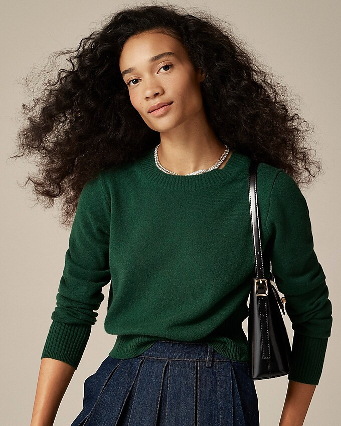 Cashmere shrunken crewneck sweater | J. Crew US
