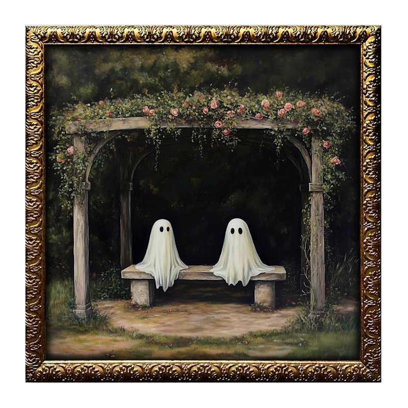 Ghost Canvas Wall Art with Gold Frame, 12x12 | At Home