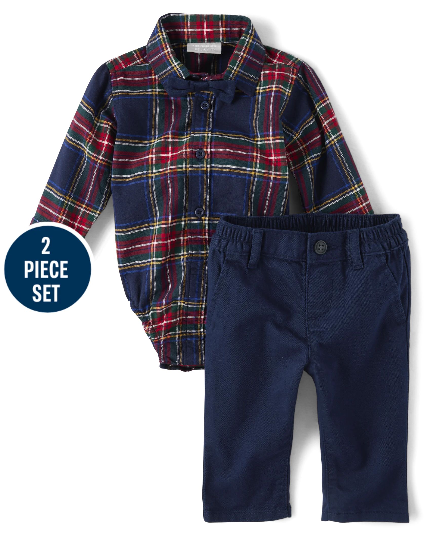 Baby Boys Matching Family Plaid Poplin 2-Piece Outfit Set - tidal | The Children's Place