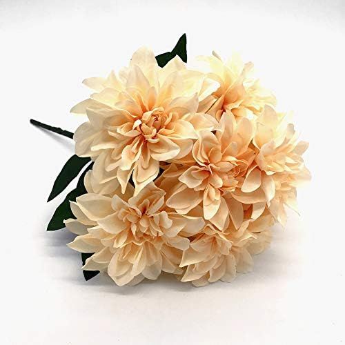10 Heads Dahlia Fake Flowers Artificial Dahlia Flowers Faux Flowers for Home Wedding Party Office Su | Amazon (US)
