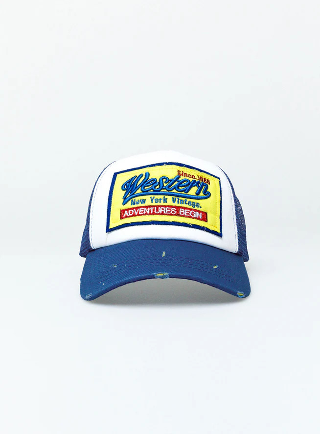 Adventures Trucker Hat Blue | Princess Polly US