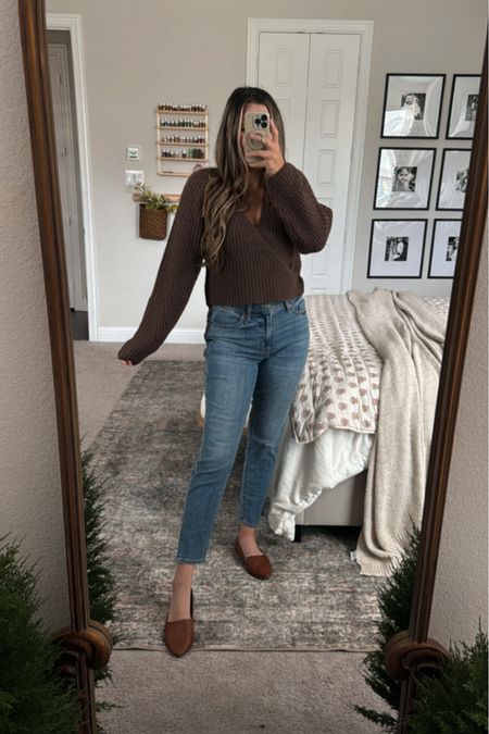 The cutest and softest faux wrap sweater from target is 30% off. I sized down to a small. I would def recommend wearing a tank underneath so the girls stay put. This would be a good, casual thanksgiving top

#LTKSeasonal #LTKfindsunder50 #LTKstyletip