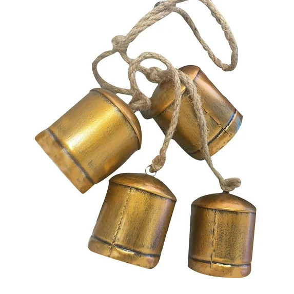 Rustic Metal Cow Bell with Rope for Christmas Decor, Christmas Artwork Vintage Metal Farmhouse De... | Walmart (US)