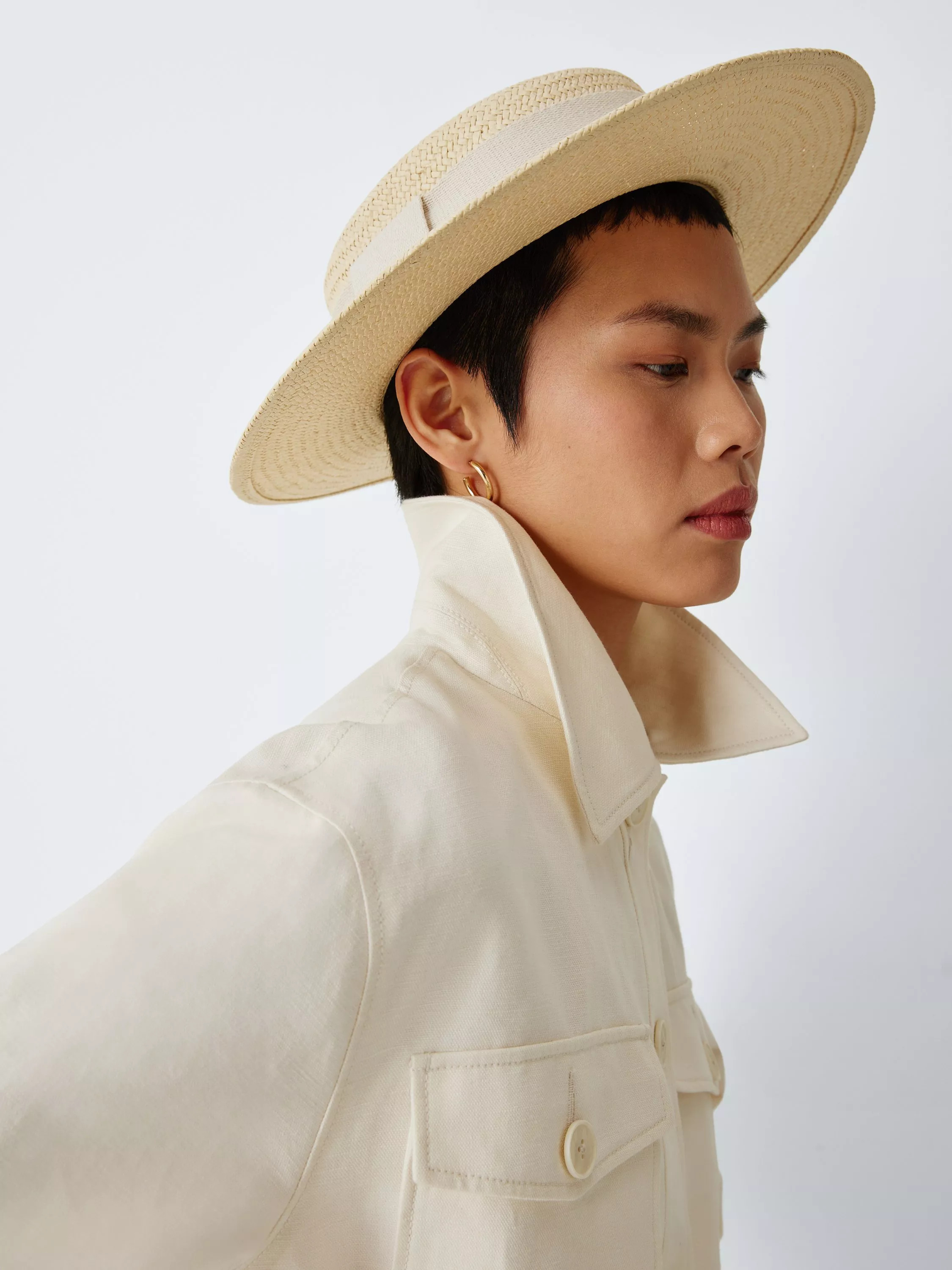 John Lewis Boater Hat, Natural | John Lewis (UK)