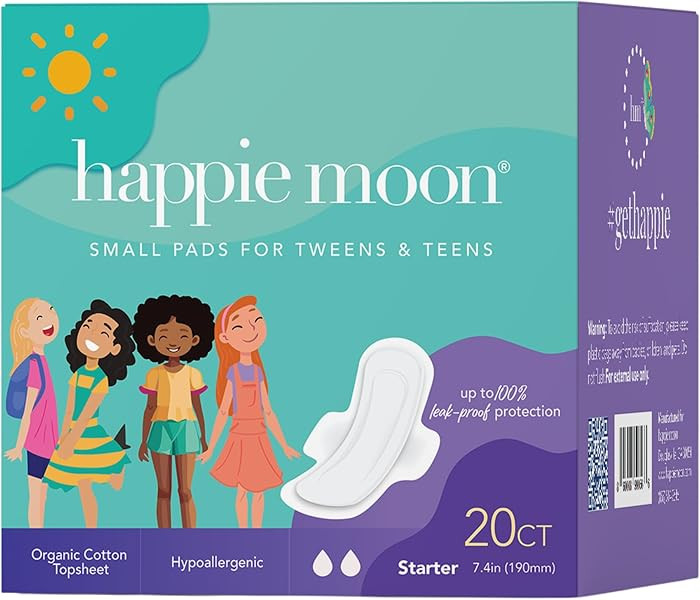 Organic Cotton Cover Tween & Teen Period Pads | Ultra Thin Pads with Wings | Chlorine-Free & Frag... | Amazon (US)