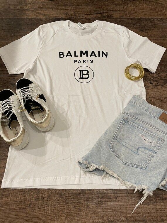 Balmain designer inspired t shirt | Etsy (US)