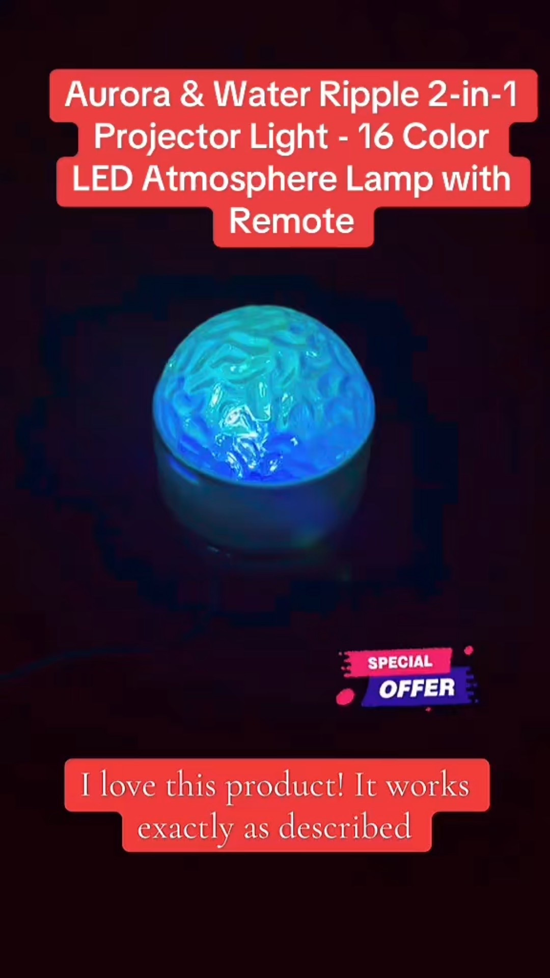 Aurora & Water Ripple 2-in-1
Projector Light - 16 Color
LED Atmosphere Lamp with
Remote

#LTKBeauty #LTKActive