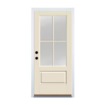 Therma-Tru 36-in x 80-in x 4-9/16-in Fiberglass 3/4 lite Right-hand inswing Prehung Front Door wi... | Lowe's