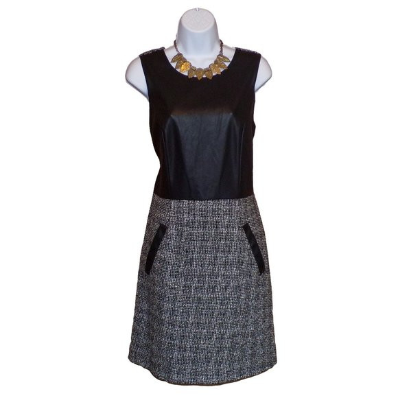 NWT Banana Republic Faux Leather & Tweed Dress | Poshmark