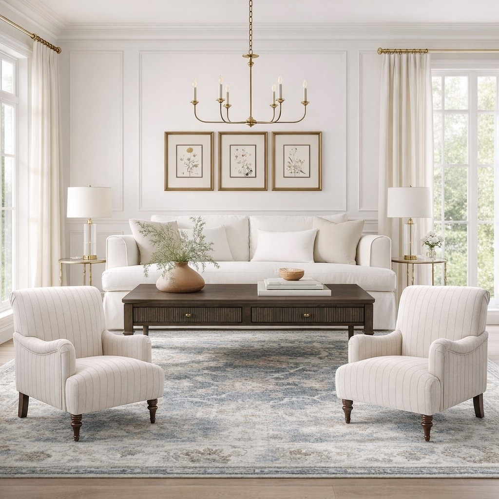 A timeless, traditional living room design perfect for creating a cozy, inviting and polished space, using all furniture finds under $500 🤍

#LTKHome #LTKSaleAlert