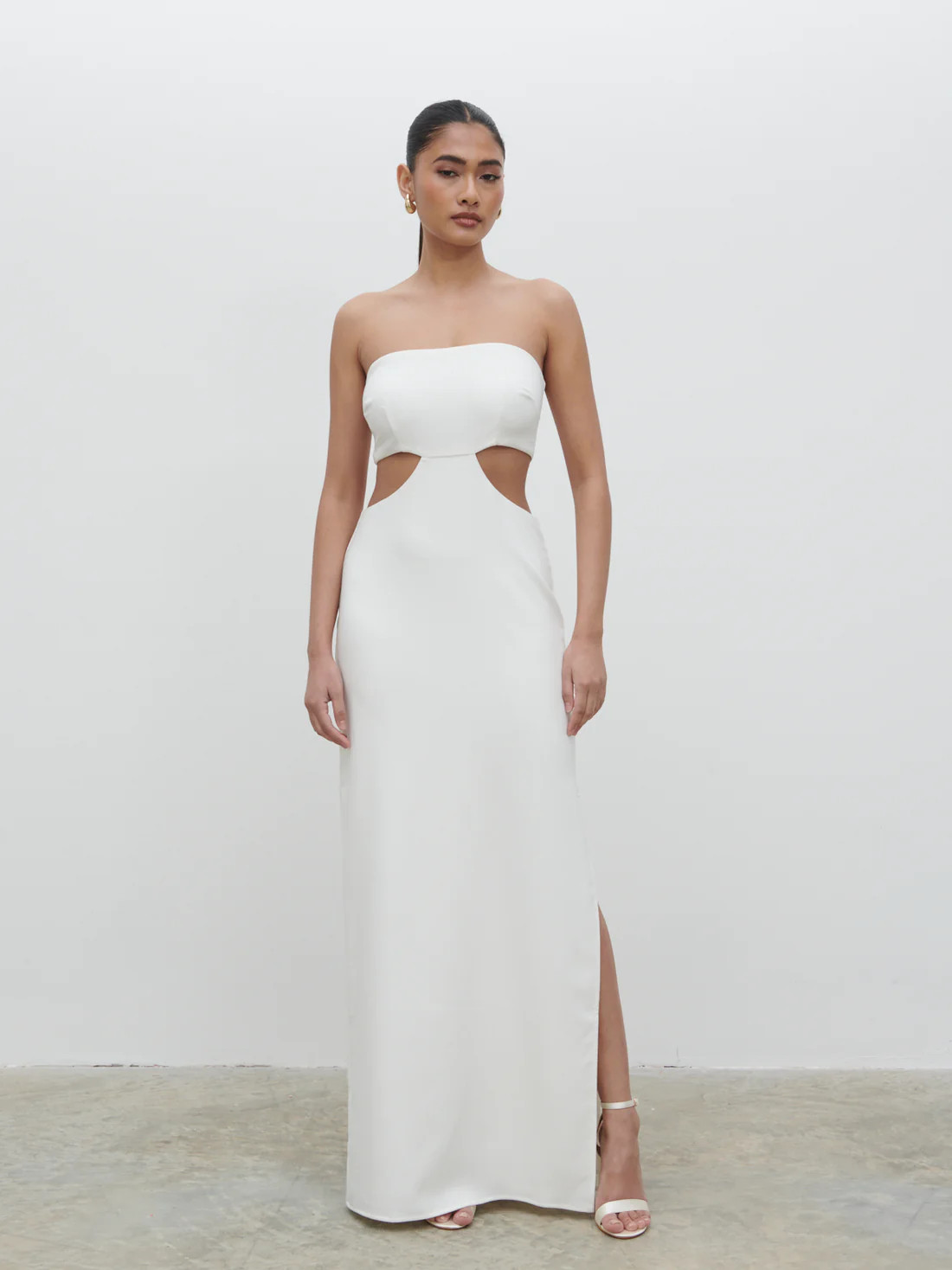 Verde Bandeau Cut Out Maxi Dress | Pretty Lavish (UK)