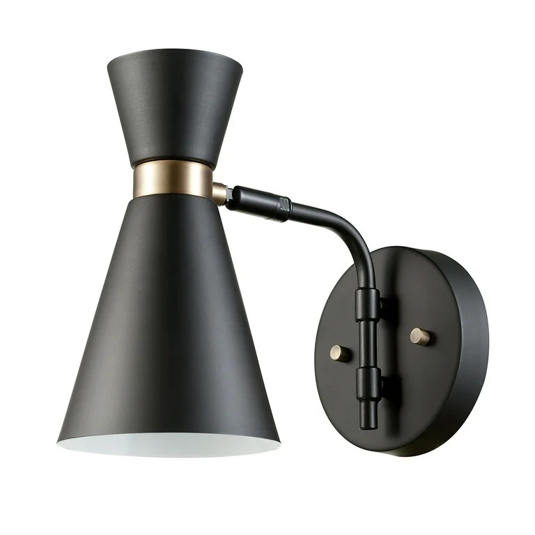 Globe Electric Belmont 1-Light Black and Gold Wall Sconce, 65855 - Walmart.com | Walmart (US)