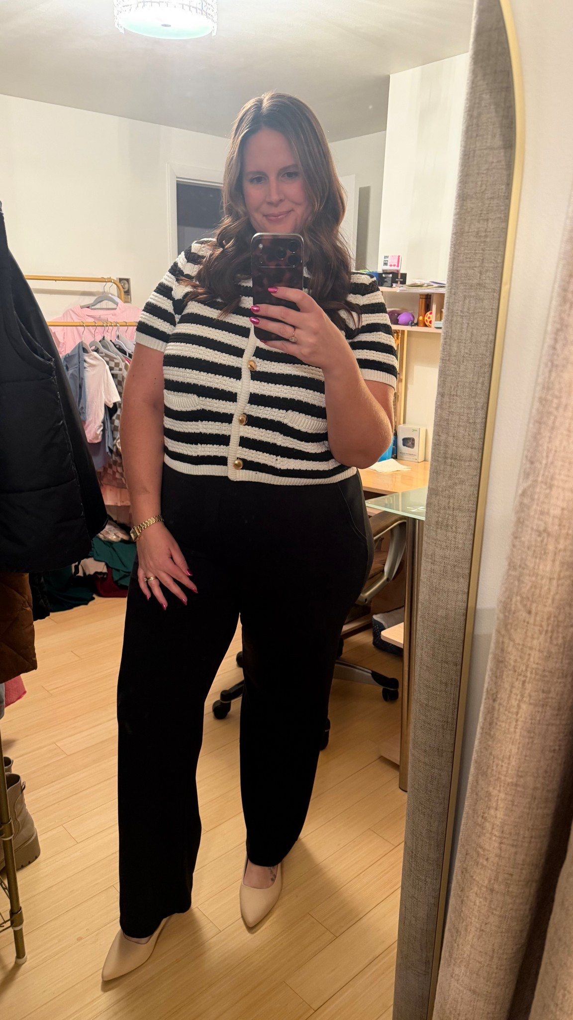Office ootd 😍

Office looks office outfit ootd workwear work pants office pants cute tall pants stripe sweater midsize plus-size heels outfit shoes heels Amazon finds Amazon chunky low block heel 

#LTKMidsize #LTKootd #LTKWorkwear