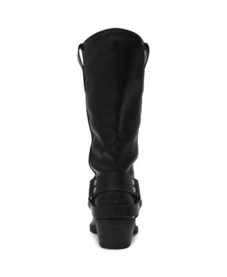 Women's Tanzy Wide Calf Tall Harness Moto Engineer Boots | Macy's