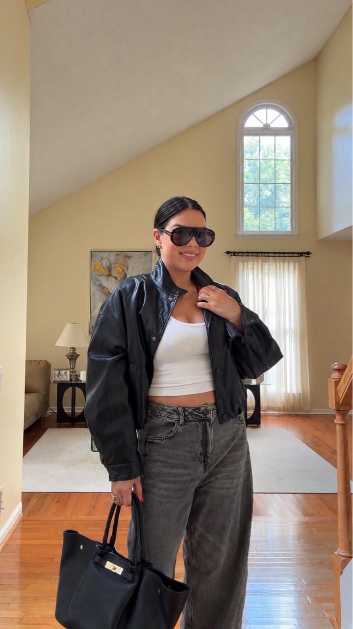 The jacket makes the look. 🖤
Taking a simple white tank + grey denim from basic to elevated with this H&M faux leather jacket. I love how one statement layer can completely change the feel of an outfit.

#LTKootd #LTKWorkwear #LTKSeasonal