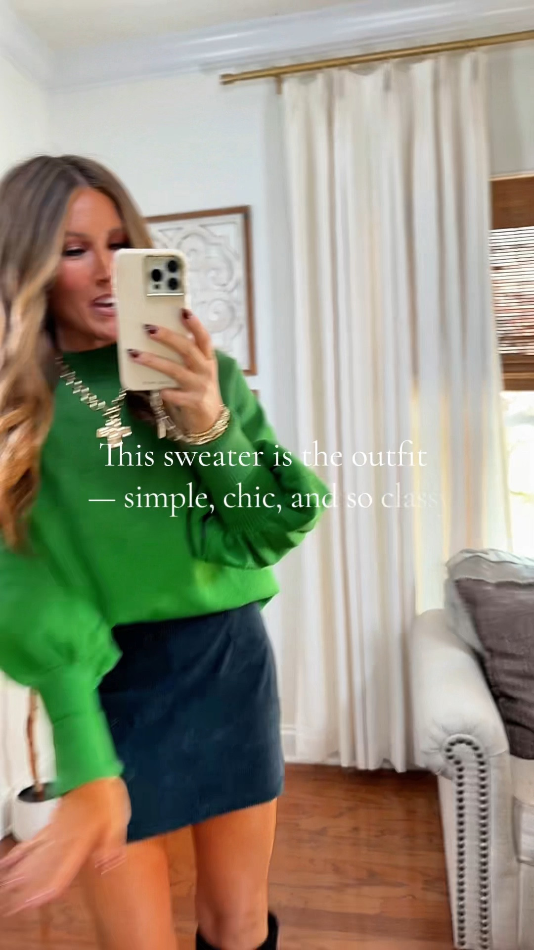 Thanksgiving

The Chic Green Sweater That Looks Designer 

Okay… Green Balloon Sleeve Sweater is absolutely gorgeous.
That structured mock neck, button detailing, and rich emerald tone make it look straight out of a high-end boutique — but for under $45! The material is soft, cozy, and the fit is so flattering thanks to the cinched waist and dramatic sleeves.

Perfect for the holidays, girls’ night, or even styled with wide-leg jeans for a “cool mom chic” look. Add heels and a clutch for date night or pair with boots for a festive feel — this one is a total showstopper 💚

Linked in my TikTok Shop — it’s giving elegant + effortless perfection.

	1.	Green balloon sleeve sweater
	2.	Mock neck holiday top
	3.	Chic fall and winter outfit

#LTKHoliday #LTKStyleTip #LTKSeasonal