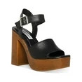 Steve Madden Womens Kye Leather Platform Block Heels | Walmart (US)