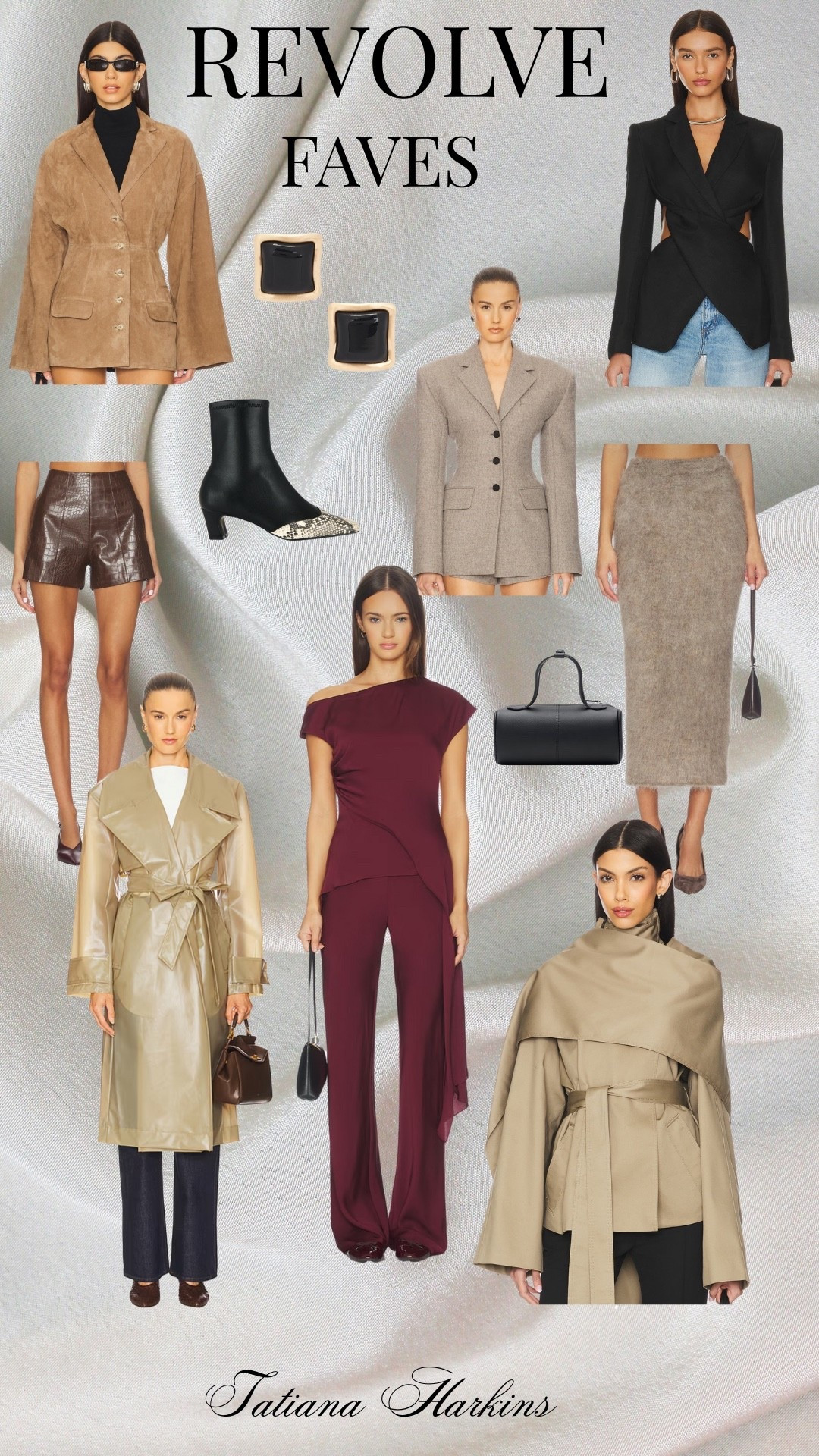 Revolve favorite
Perfect items for fall. Burgundy set can be styled for Thanksgiving dinner or Christmas. These pieces are very versatile. 
Obsessed with sheer trench! Total YSL vibes but just less dramatic.
 #revolve#revolvefaves#bestofrevolve#suedecoat#shortsforfall#capejacket#thanksgivingdinner#holidayoutfit#familypics#styledbytatiana

#LTKStyleTip #LTKHoliday #LTKU