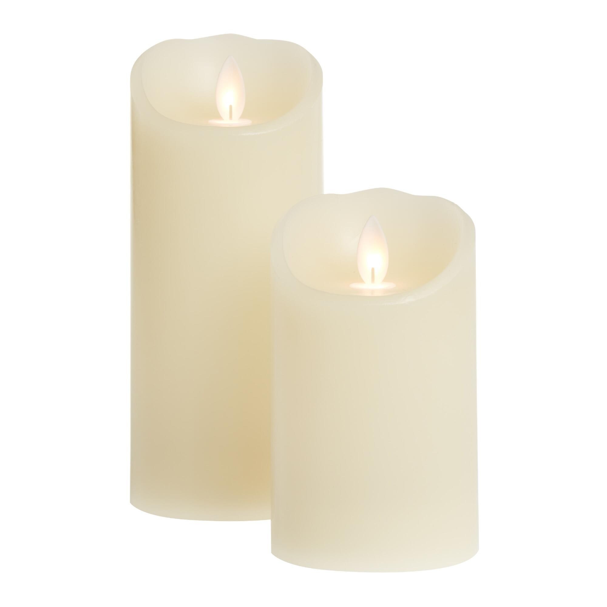 Ivory Flameless Flickering LED Pillar Candle - 3Inx7In by World Market | World Market